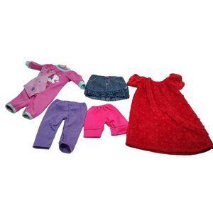 Lot of 5 Doll Clothes Clothing Dress Skirt Pants Sleeper Unbranded FLAWS